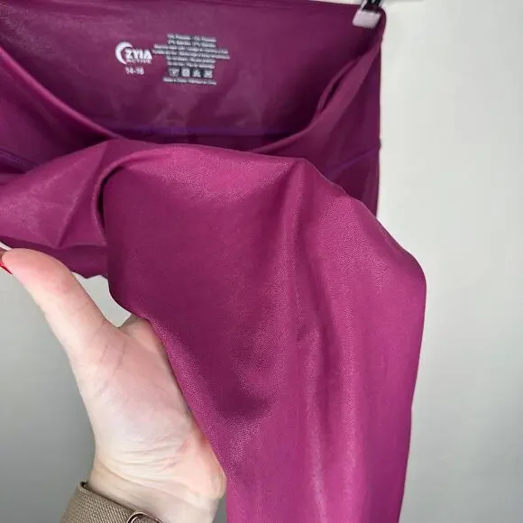 Zyia Active Metallic LNT Lipgloss Light n Tight Hi-Rise Capri Leggings 14 or 16 - Picture 7 of 12